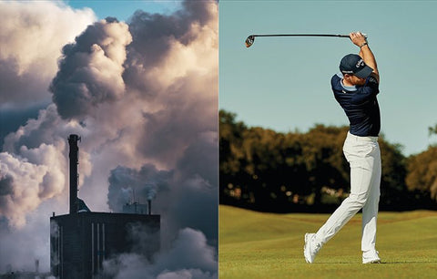 95% of golf shirts are made of plastic / polyester
